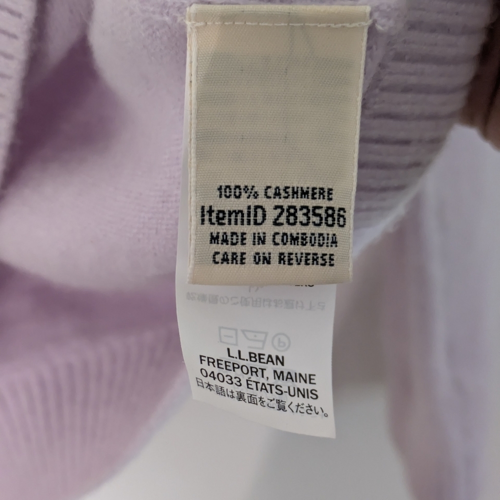 Lavender Cashmere Sweater By LL Bean - Picture 3 of 6